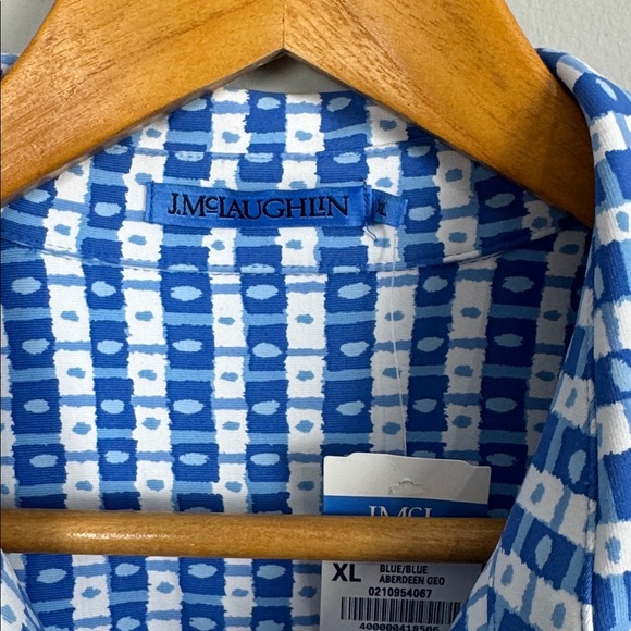 J. McLaughlin Negin Blue Button Up Shirt Dress. Size XL. - Picture 5 of 10